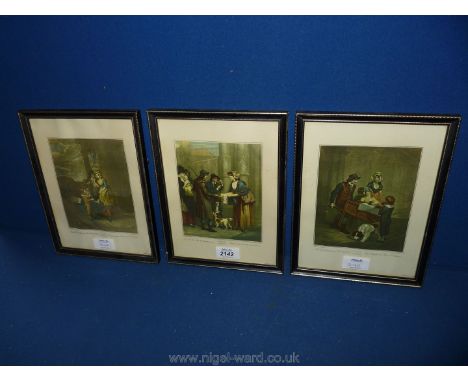 Three unusual framed 'Cries of London' prints.