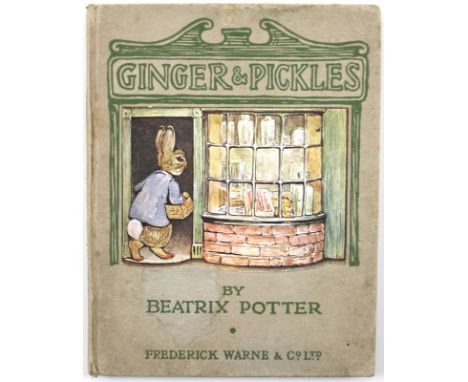 Beatrix Potter: 'Ginger and Pickles', Frederick Warne and Co, first edition, 1909, with grey paper board cover, dedication da