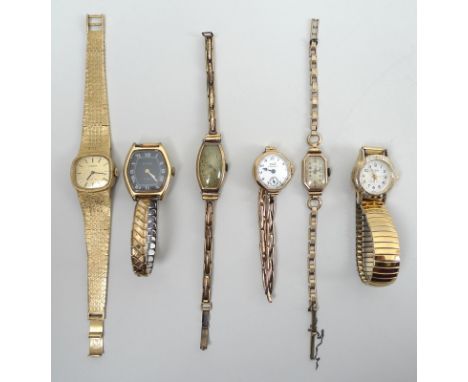 A Tissot 9ct gold lady's cocktail watch, a Tissot lady's wristwatch, circa 1960, marked Brev Dep patent pending, together wit