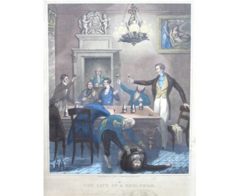 George Dawe RA (British, 1781-1829): 'The Life of a Nobleman', a set of nine hand coloured mezzotints, to include 'The First 