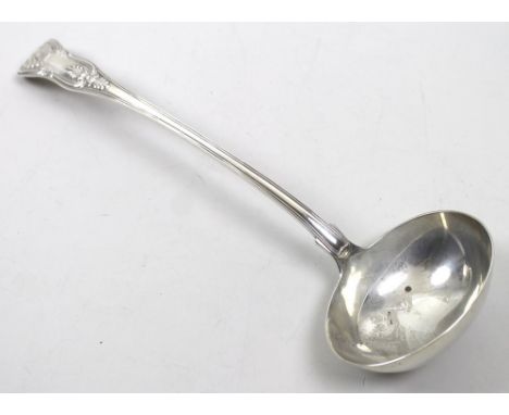 A Victorian silver ladle, King's pattern, marked GA for Chawner & Co (George William Adams), London 1842, 9toz, 34cm.