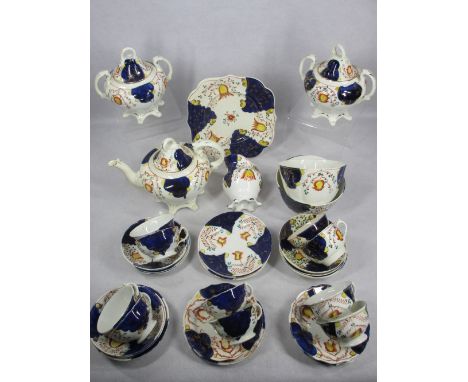 GAUDY WELSH TEAWARE, 40 PLUS PIECES - teapot and sucreries with covers