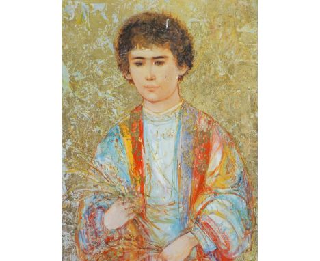 EDNA HIBEL limited edition lithograph (524/1000) titled - 'Joseph', gilt highlighted in a contemporary gilt frame, 117.5 x 67