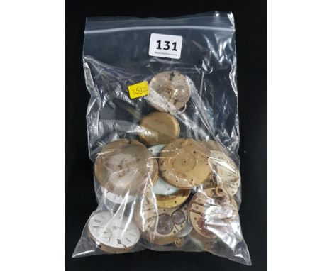 BAG OF OLD POCKET WATCH MOVEMENTS/PARTS 