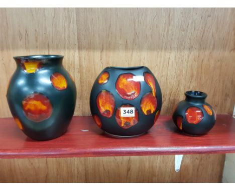3 POOLE POTTERY VASES