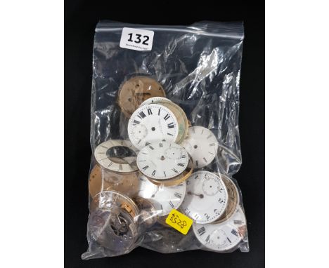 BAG OF OLD POCKET WATCH MOVEMENTS/PARTS 