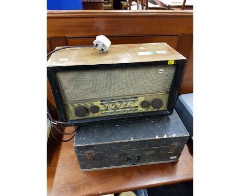 TOOL BOX AND OLD RADIO