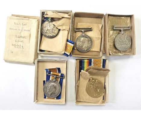 A small group of assorted medals. Comprising British War Medal and Victory Medal to "36680 Pte. E.L BEALE. MIDD.X R." in OHMS