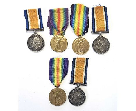 Three First World War Royal Air Force medal pairs of British War Medal and Victory Medal, awarded to "47556 1.A.M R.G. CLIPST