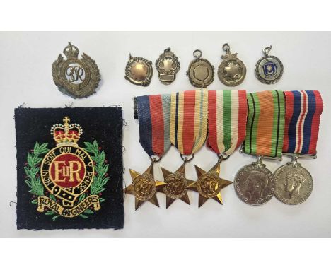 Royal Engineers Second World War medal group, comprising 1939-45 Star, Africa Star, Italy Star, Defence Medal and 1939-45 War