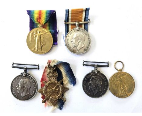 Army Service Corps and Royal Engineers, three First World War medal pairs.Comprising 1914-15 Star and British War Medal (no r