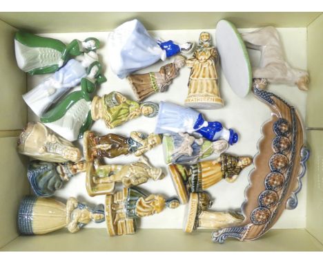 Wade, Collection of figures including My Fair Ladies, Irish Character Figures, Afghan House, Irish Longboat Dish amongst othe