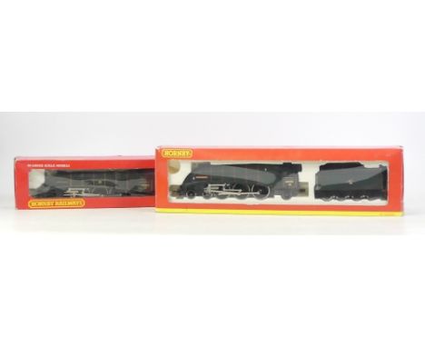 Two Hornby OO gauge locomotives to include R.350 A4 'Mallard' and R.2494 4-6-2 A4 'Guillemot'. Untested. (2)