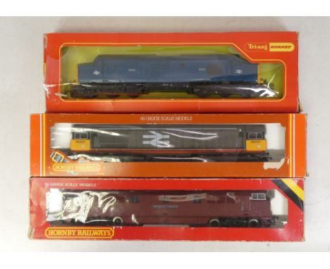 Three Hornby OO Gauge locomotives to include R250 BR Diesel, BR Diesel D6830 and R.352 BR Class 52. Untested and boxes in var