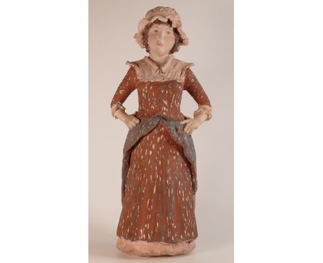 Isabella Pope, Studio Pottery figure of a Country Girl. Pope was a Master Potter and teacher who created forms inspired by Ch