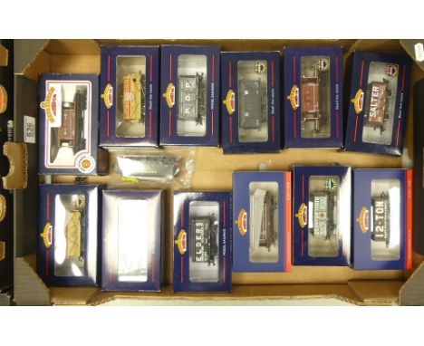 Collection of Bachmann OO Gauge freight wagons to include 37-152 Salter, 37-2021K 12-Ton, 37-076, 38-553, 37-182A and 37-180A