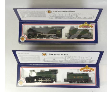 Two Bachmann OO Gauge locomotives to include 31-201 4-6-0 Rebuilt Patriot Class and 93xx Class G.W.R Green 9319. Untested. (2