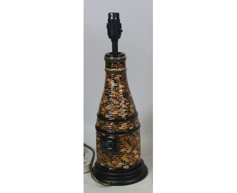 Moorcroft, Lamp Base modelled as a bottle kiln. Height: 29cm to top of ceramic body