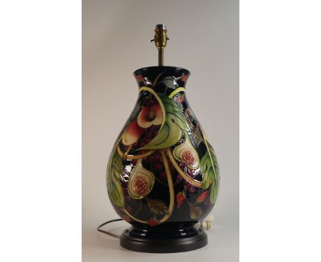 Moorcroft, Prestige Queens Choice Design Lamp Base with Shade. Height: 41cm to top of ceramic body