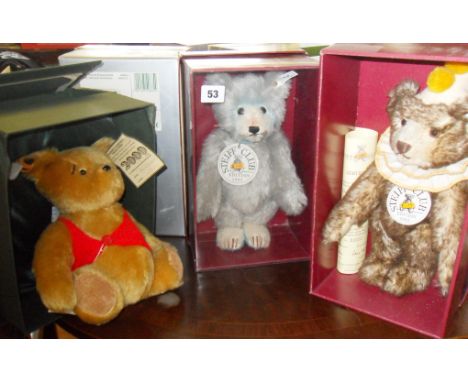 Two Steiff Replica Teddy Bears: boxed and in mint condition with LE certificates - Teddy Baby 1929 (Blue 28); and Teddy Clown