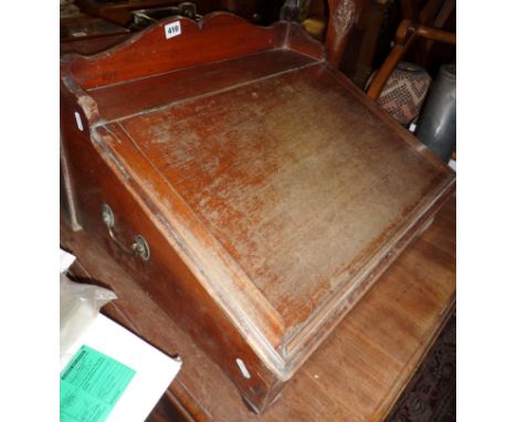 Edwardian light oak writing slope or rent desk