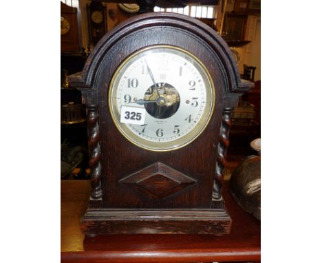 Edwardian oak cased Bulle patent early electric clock, dial marked T. Preston & Co, Whitby