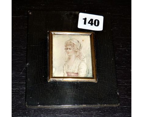 Victorian portrait miniature of a lady signed "Butler"