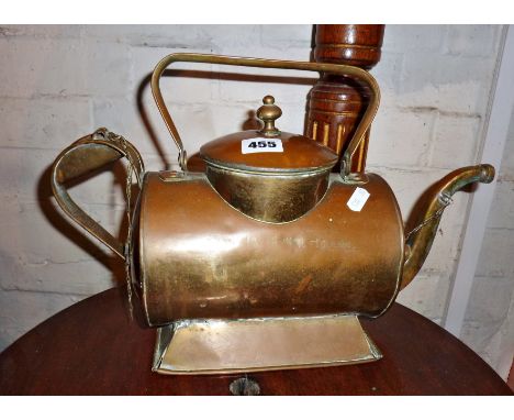 Indian engine driver's boiler-shaped brass kettle