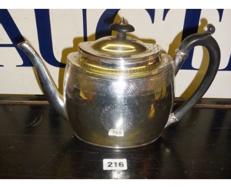 Georgian silver teapot, hallmarked for London 1778, and makers name of Robert Jones II (approx 7.8 troy oz)