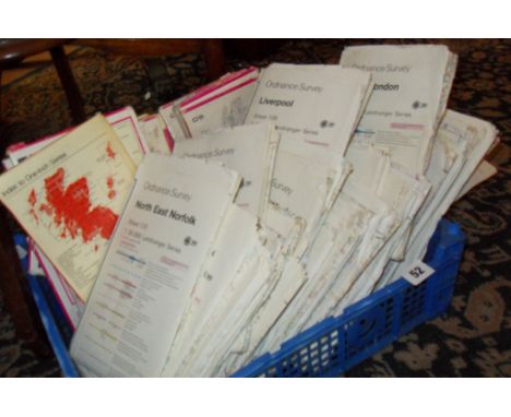 Box of assorted Ordnance Survey maps
