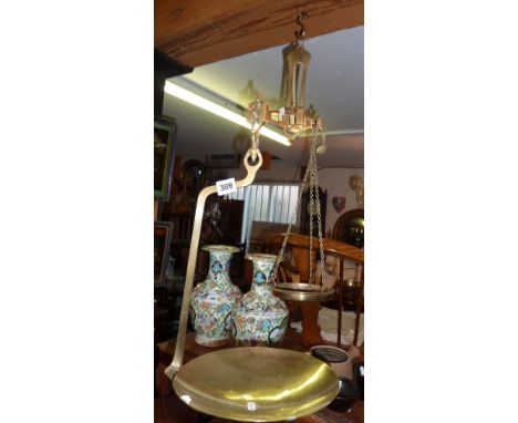 Brass hanging shop scales