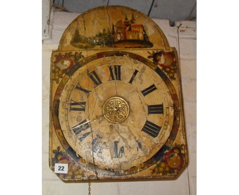 19th c. German wall clock with painted dial