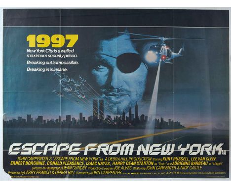 Original vintage movie poster for the futuristic cult science fiction film Escape From New York directed by John Carpenter an