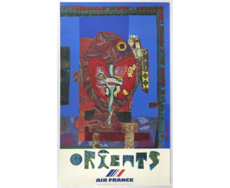 Original vintage travel poster for Orients / The Orient issued by Air France - Great surreal artwork by notable French artist