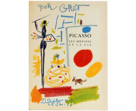 Commercial art print - Picasso Menines and Life / Picasso Les Menines et la Vie - Simplistic colourful line drawing of a figu