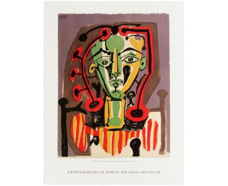 Commercial art print -  Poster for exhibition Graphikmuseum Pablo Picasso Munster - Expressive Picasso lithograph titled Figu
