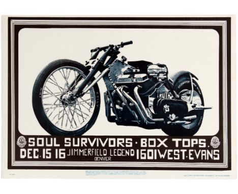 Original vintage music advertising poster for a concert by The Soul Survivors at the Avalon Ballroom in 1967 with supporting 