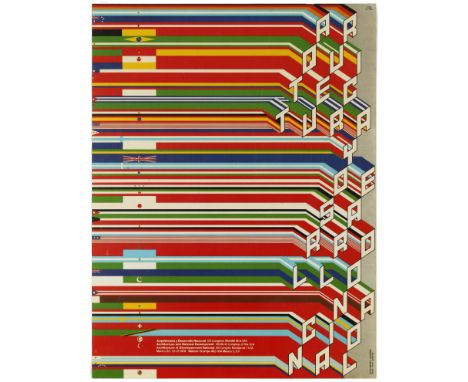 Original vintage advertising poster for the Architecture and National Development XIII World Congress of the IUA, held in Mel
