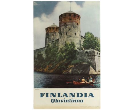 Original vintage travel poster published in Italian by the Finish Association of Tourism to promote Finland (Finlandia) and t