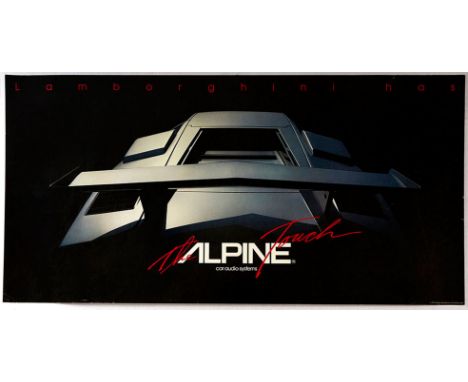 Original vintage advertising poster for Alpine car audio systems. Alpine Electronics, of the Japanese company Alps Electric, 