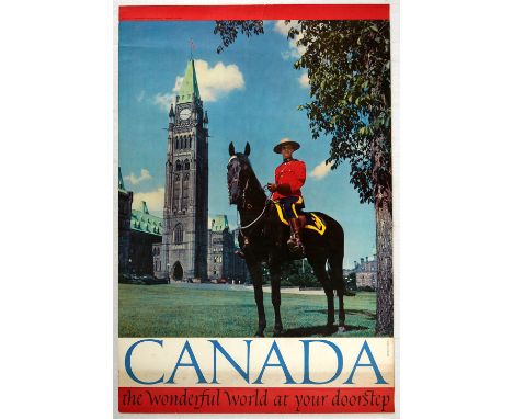 Original vintage travel advertising poster for Canada, and issued by the Canadian Government's Travel Bureau, Ottowa. The pho