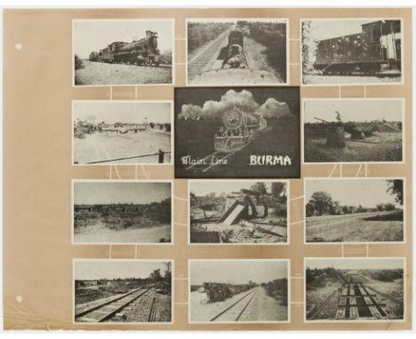 Original vintage WWII propaganda poster: Main Line Burma. This poster features black and white vignettes photographs showing 