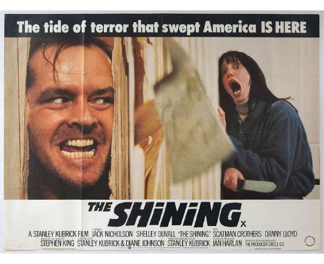 Original vintage movie poster for the cult horror film The Shining "The tide of terror that swept America IS HERE" based on a