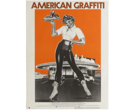 Original vintage movie poster for the 1973 American coming-of-age comedy film American Grafitti directed and co-written by Ge