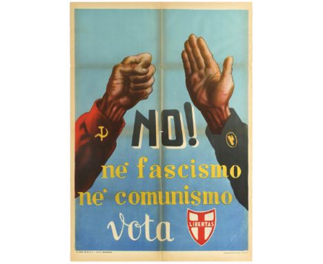 Original vintage propaganda poster published by the Italian Christian-Democracy political party to encourage voters to choose