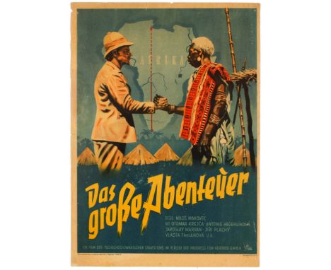 Original vintage movie poster for a German release of Czech film Velke Dobrodruzstvi.  This film was released in English-spea