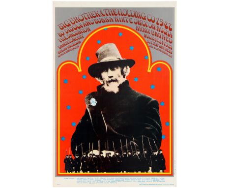 Original vintage music poster advertising a concert headlined by Big Brother &amp; The Holding Company and supported by Bo Di