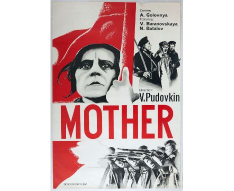 Original vintage movie poster for the 1970s re-release of the 1926 Soviet drama film Mother directed by Vsevolod Pudovkin and