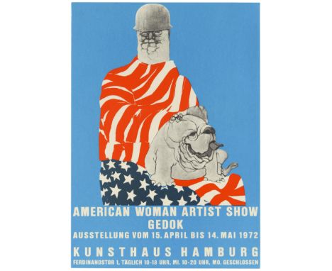 Original vintage advertising poster for an American Woman Artist Show organised by Gedok held between April 15 and May 14, 19