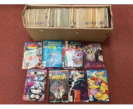 Approximately Three Hundred Modern Comics by Marvel, DC, to include X-Force, Robocop, War of the Gods, Green Lantern, Justice